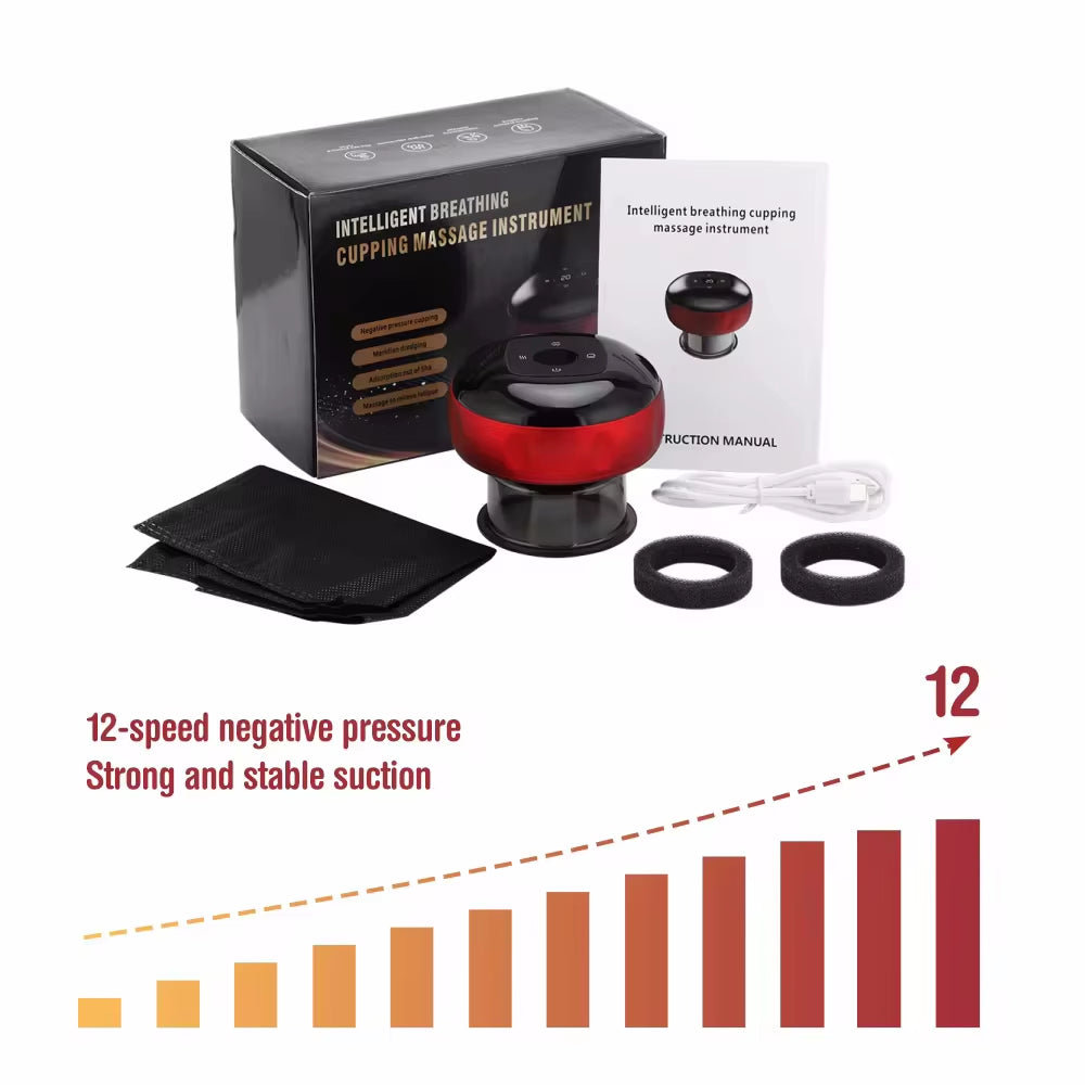 Smart Cupping Therapy Massager with Red Light Therapy for Circulation Chinese Anti-Cellulite Vacuum Cupping Massage Suction Cups