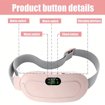 NEW Electric Period Cramp Massager Vibrating Pad Belt for Menstrual Colic Relief Pain Waist Abdominal Palace Belt